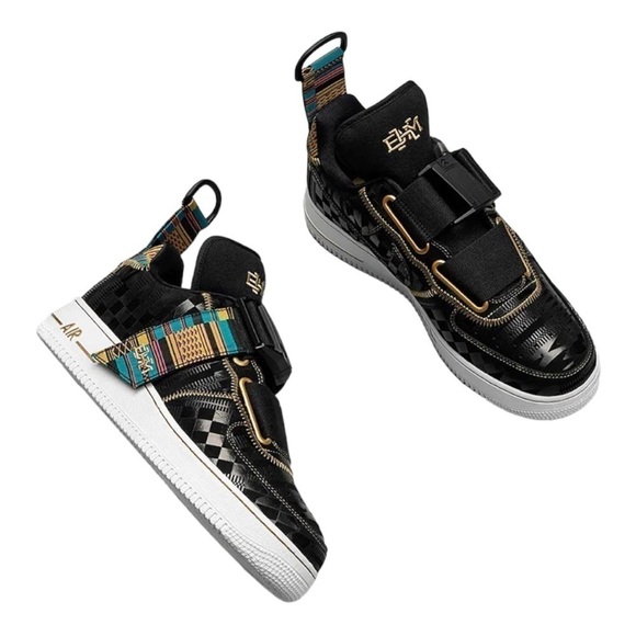 Nike Air Force 1 Utility Bhm QS "Black/Metallic Gold" Men's Shoe - Picture 1 of 13